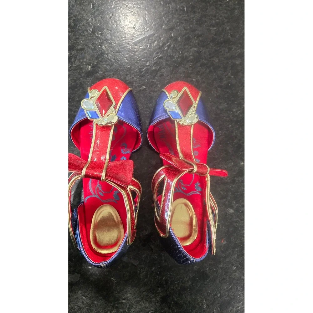 Disney Store Snow White Costume Shoes Red Blue Glitter Gemstone Girls Size‎ 13/1